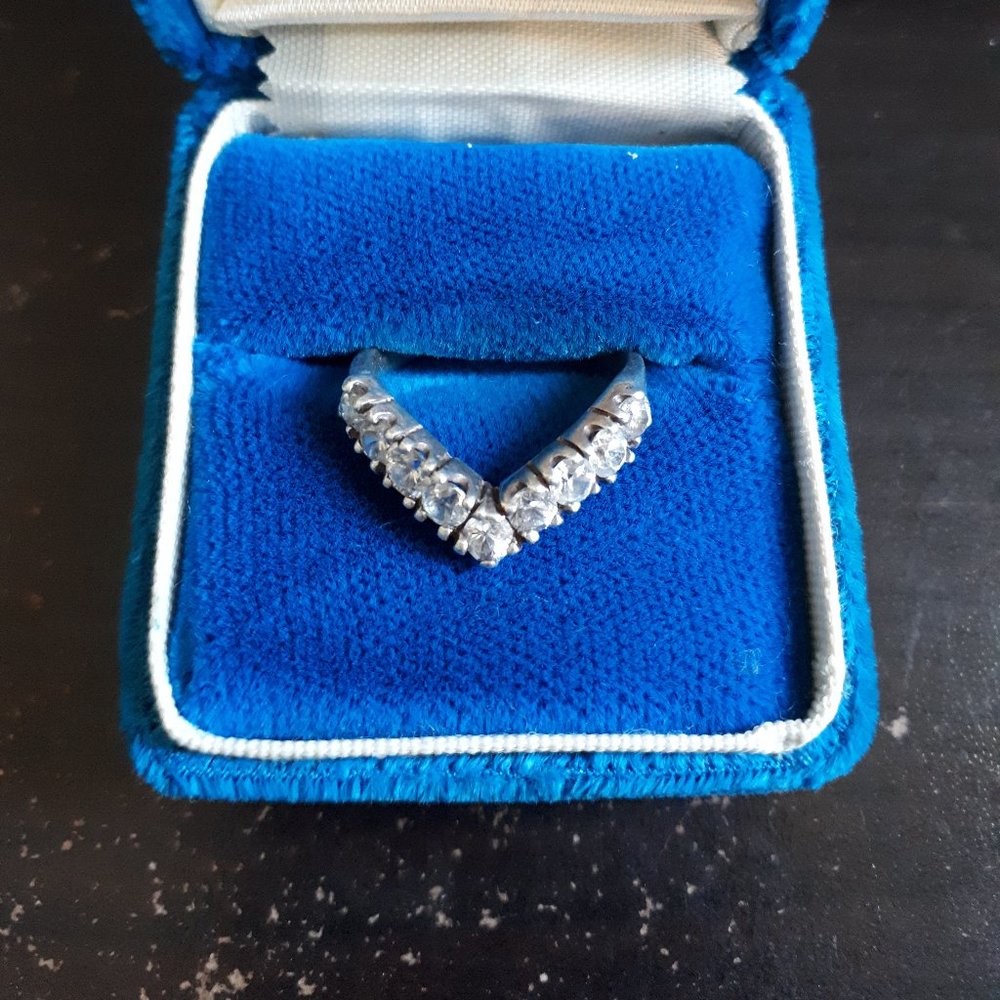 Ring - Sterling Silver set with Nine gorgeous round cut CZ's -  Sz. 6